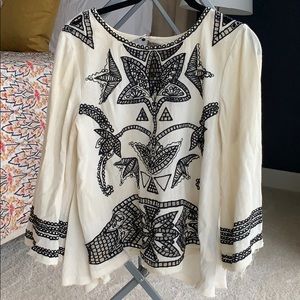 Free People New Romantics Embroidered Top